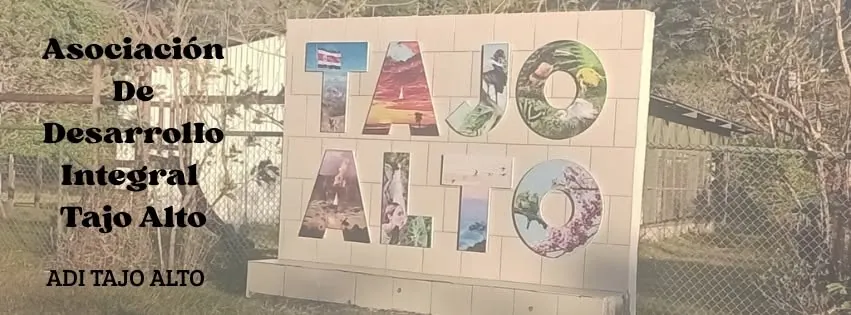Rótulo de bienvenida con las letras de Tajo Alto